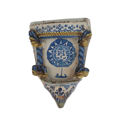 Acquasantiera in Ceramica Maiolicata Manifattura di Ischia