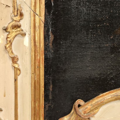 Carved and lacquered Lombard fireplace