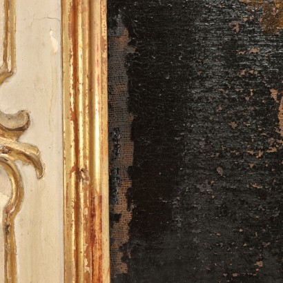Carved and lacquered Lombard fireplace