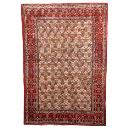 Tapis Vintage Asiatique Coton Laine Noeud Fin Fait à Main