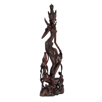 Scultura di Figura Femminile in Legno