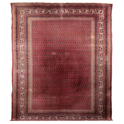 Tapis Ancien Asiatique Coton Laine Noeud Gros Ameublement