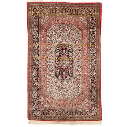 Tapis Vintage Asiatique Soie Noeud Extra Fin Fait à Main