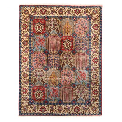 Tapis Vintage Roumanie Coton Laine Noeud Gros Fait à Main