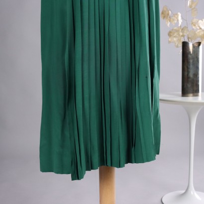 Vintage Dress in Green Silk