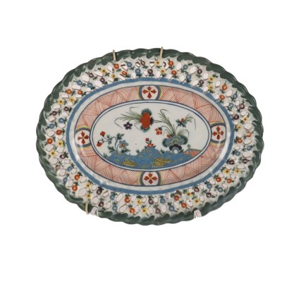 Assiette Ancienne Fin '800 Majolique de Faenza Perforée