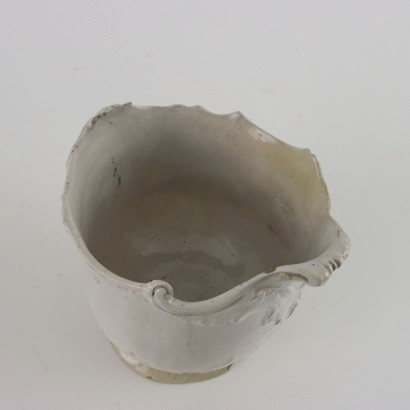 Cachepot in White Majolica