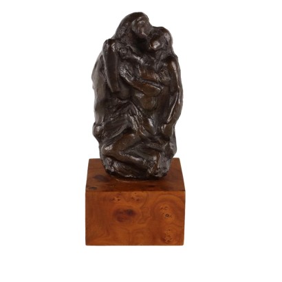 Antikes Skulptur Die Ablagerung T. Gismondi '900 Bronze Basis auf Holz