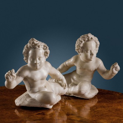 Angelots Anciens Marbre de Carrare Giovanni Pietro et Carlo Carra