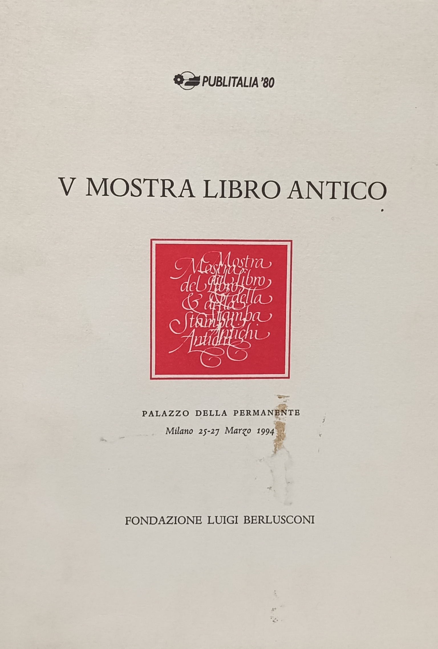 V Mostra del libro antico, s.a.