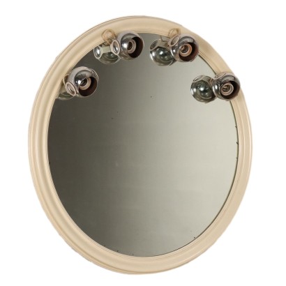 Miroir Vintage des Années 60-70 Cadre Bois Émaillé Verre Miroir