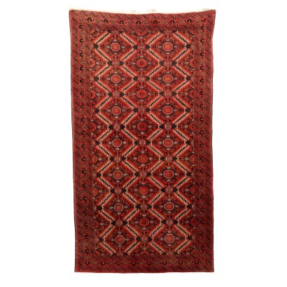 Tapis Vintage Asiatique Laine Noeud Fin Fait à Main