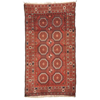 Vintage Beluchi Carpet Iran Wool Extra-Fine Knot Handmade