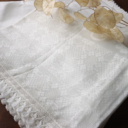 Ancient Bedspread Piquet '900 White Cotton Embroideries