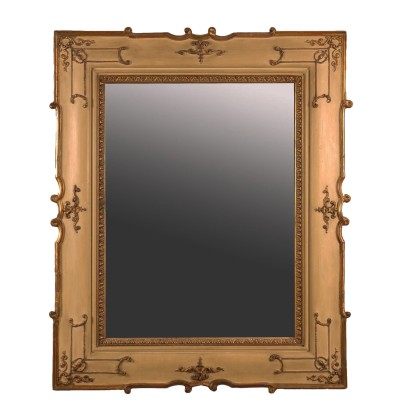 Miroir Ancien Style Éclectique Début '900 Bois Gravé et Doré