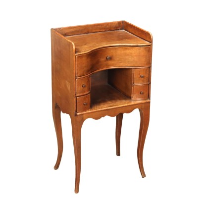 Table de Chevet Style Baroque '900 Noyer Plateau Encadré