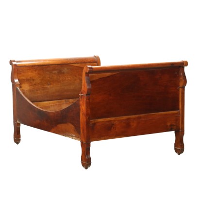 Lit Simple Ancien Louis Philippe Moitié '800 Noyer Montants