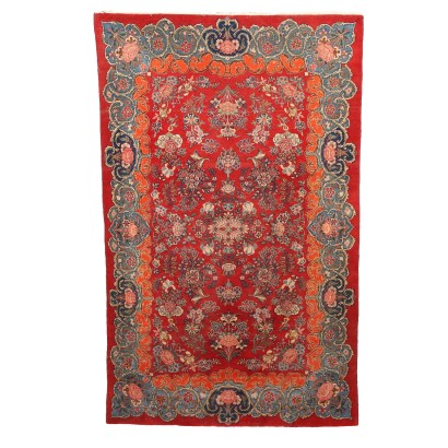 Tapis Vintage Asiatique Coton Laine Noeud Fin Fait à la Main