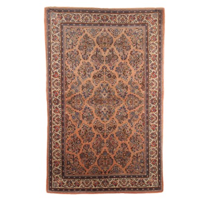 Tapis Ancien Asiatique Coton Laine Noeud Fin Antiquité Tapis