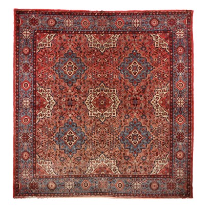 Tapis Ancien Asiatique Coton Lain Fait à la Main Antiquités Tapis