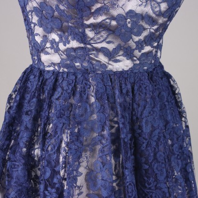 Robe Vintage en Dentelle Bleue