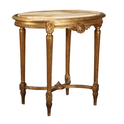 Mesa de centro ovalada de estilo neoclásico