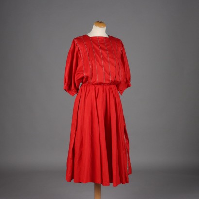 Abito Vintage Rosso in Cotone