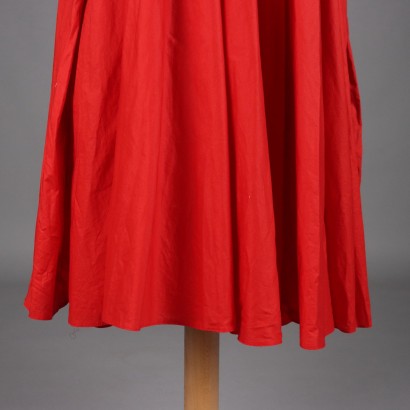 Vestido vintage de algodón rojo