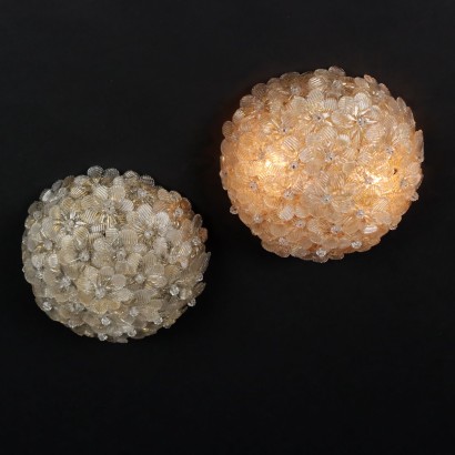 Vintage Lamps Metal Glass Italy 1950s-60s