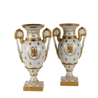 Pair of Porcelain Vases Napoleon III France XIX Century
