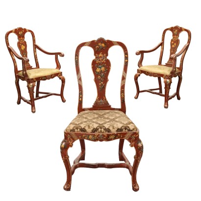 Deux Fauteuils et une Chaise en Style Baroque Vénetien Antiquités