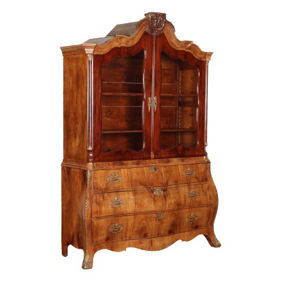 Holland Shaped Chest of Drawers Mahogany Oak Bronzes Netherlands '800