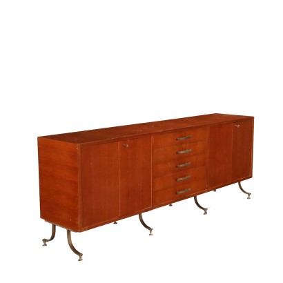 Buffet des Années 1960 Teck Métal Italie Vintage