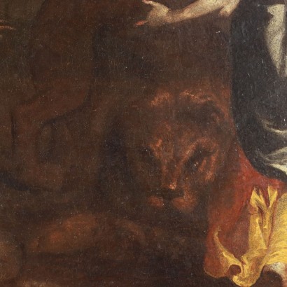 Peint avec Daniel dans la fosse aux Le, Daniel dans la fosse aux lions