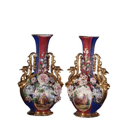 antiquariato, vaso, antiquariato vasi, vaso antico, vaso antico italiano, vaso di antiquariato, vaso neoclassico, vaso del 800,Coppia di Vasi Attribuiti a Jacob Peti