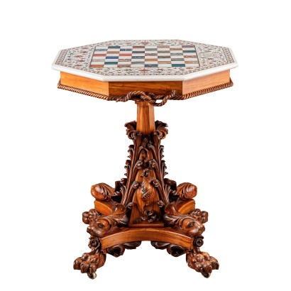 Table Basse Ancienne A. Hotton '800 Plateau en Marbre