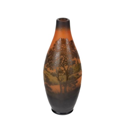 Vase Vintage en Style D'Argental Verre France XXe Siècle
