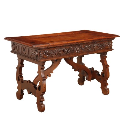 Ancient Writing Desk Carved Wood XIX Century