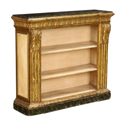 Ancient Baroque Style Bookcase Wood Italy XX Century