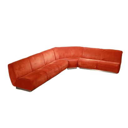 Vintage Sofa Formanova Jumbo Velvet Italy 1970s