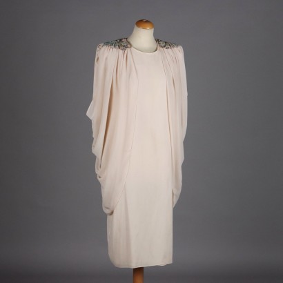 Vintage Hellrosa Kleid aus Seide Gr. L Italien der 80er Jahre