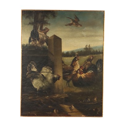 Pintado con Escena de Pollaio