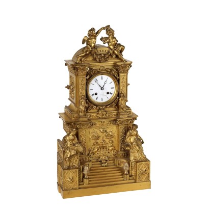 Horloge de Table en Bronze Doré France XIXe Siècle