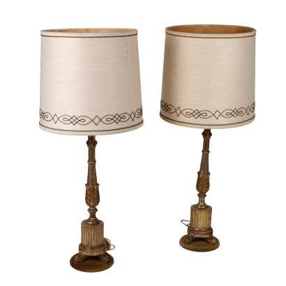 Pair of Torch Holders Craved Wood '800