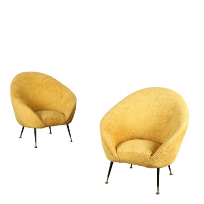 PAIR OF 50s ARMCHAIRS, 50s-60s armchairs