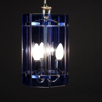 Vintage Deckenlampe Metall Glas Italien der 60er Jahre