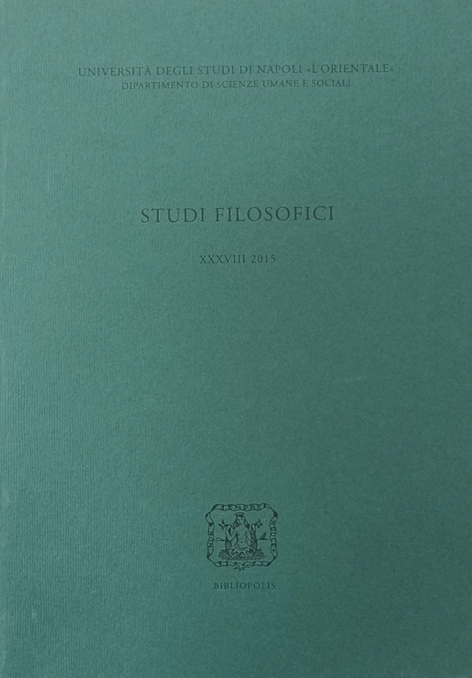 Studi filosofici XXXVIII 2015