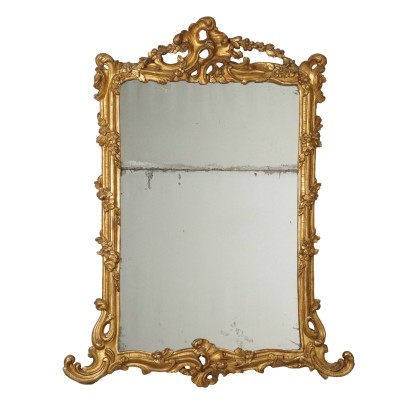 Ancient Baroque Frame Mid XVIII Century Carved and Gilded Wood