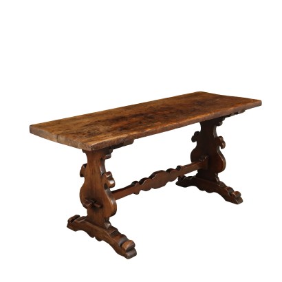Table de Réfectoire du '900 Noyer Pieds en Forme