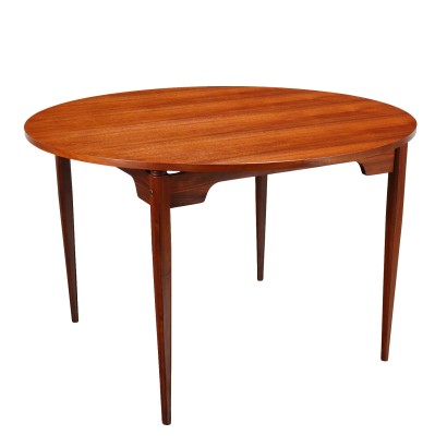 Table Vintage des Années 60 Bois Massif Plaquée en Bois Exotique